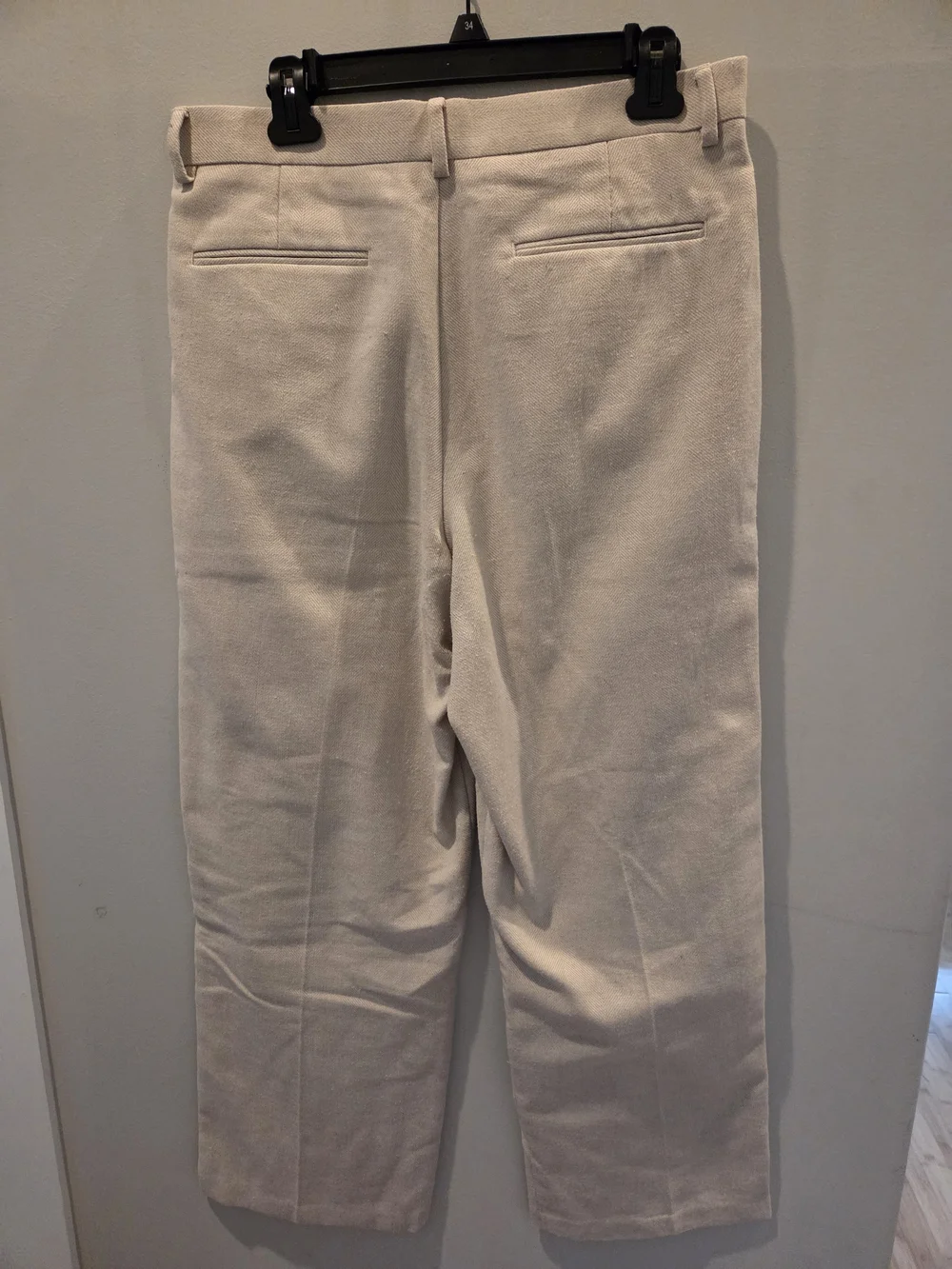 ASOS Men's Wide Leg Pleated Dress Pants in Beige - Picture 2 of 3